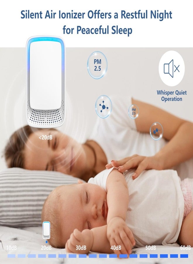 VTAR Mini Plug-In Air Ionizer for Home - No Filter Needed, Silent 30dB, Releases 40-100M Ions/Min, Ultra Slim, Saves Energy in Bedroom/Office(4 Pack） - Image 4