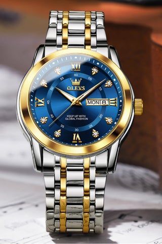 OLEVS Men's Chronograph Quartz Watches, Gold Case with Day Date, Waterproof Stainless Steel Wrist Watch, Luminous Watches for Men, Fashion, Leisure - pzsku/Z56FF7DB3D9C9869D6AC7Z/45/1754622274/65bd1a4e-9239-4446-a223-509846837ae2