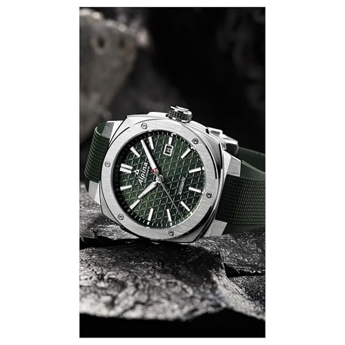 Alpina Men's Automatic Alpiner Watch, Green Rubber Strap, Green Dial, Date Style: AL-525GR4AE6 - Image 2