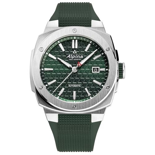 Alpina Men's Automatic Alpiner Watch, Green Rubber Strap, Green Dial, Date Style: AL-525GR4AE6 - Image 4