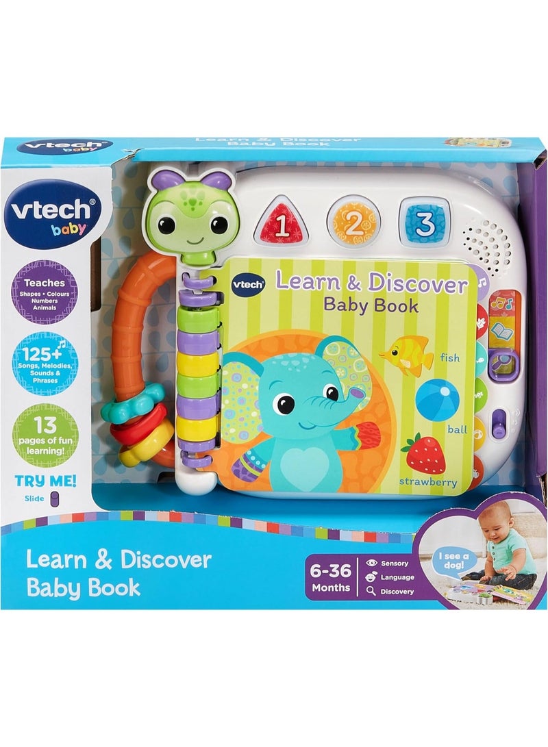 vtech Learn & Discovery Baby Book - Multicolour  | Travel Book, easy-to-turn, wipe-clean pages & 3 play modes | suitable ages 6 m + up - Image 1