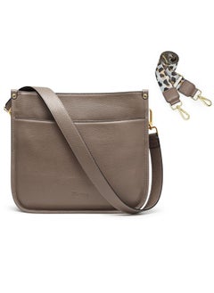 Kattee Genuine Leather Crossbody Bags For Women, Fashion Shoulder Purse, Hobo Handbags With Adjustable Strap, Khaki  - Image 1