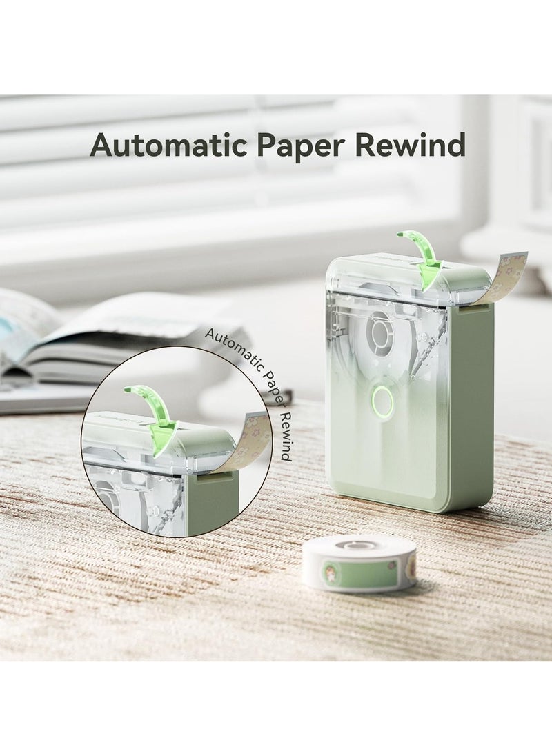 NIIMBOT D110 Upgraded Version Mini Label Maker Machine D110-M Label Printer with 15mm Printing Width, Portable Bluetooth Thermal Printer, Sticker Maker with Multiple Templates, with 1 Roll 12*40mm White Tape for Office Organization Home Kitchen School, Green  - Image 4