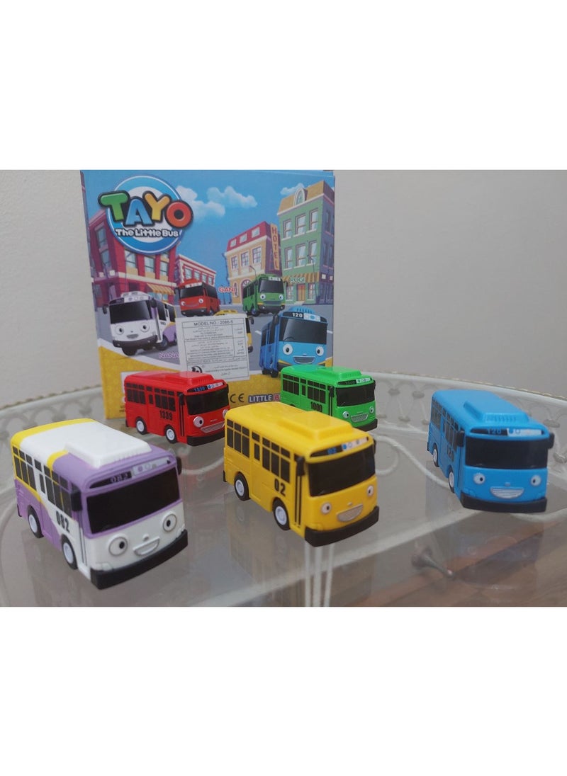 null - TAYO Little Bus Toy 5 IN 1 Tayo Bus Cartoon Pull Back - Image 1
