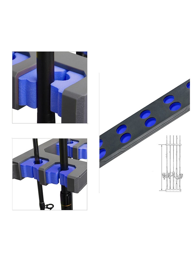 KASTWAVE Fishing Pole Holder Black Wall Mounted Fishing Rod Holders for Garage Vertical Horizontal Ceiling Three Installation Methods ABS Plastic Store Up to 10 Rods to Save Your Space - Image 4