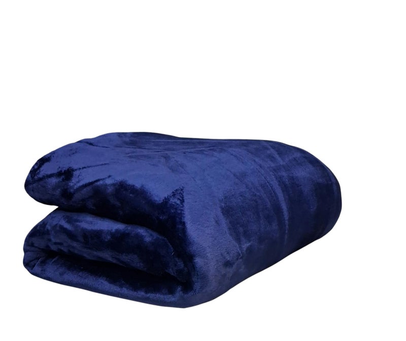 CHANDRAVATI Premium Plush Solid Summer Single Bed Dohar/Ac Blanket | 200 GSM Reversible Lightweight Cozy Soft for Single Bed, Sofa, Couch, Travel & Camping || (Blue, Double) - Image 1