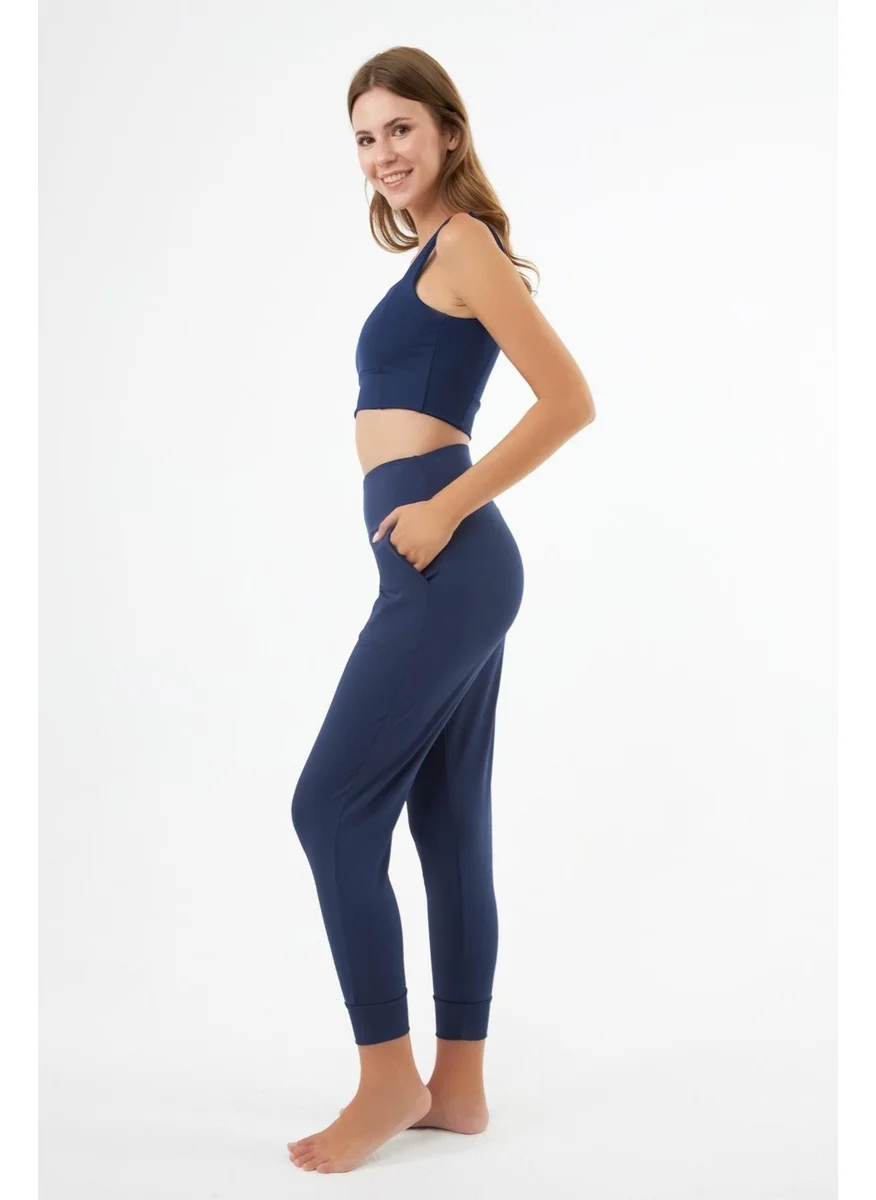 كوتن هيل Navy Blue Square Neck Crop Top Bustier