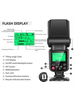 Neewer NW-670 TTL Flash Speedlite with LCD Display for Canon 7D Mark II, 5D Mark II III, IV,1300D, 1200D, 1100D, 750D, 700D, 650D, 600D, 550D, 500D, 100D, 80D, 70D, 60D and Other Canon DSLR Cameras  - Image 3