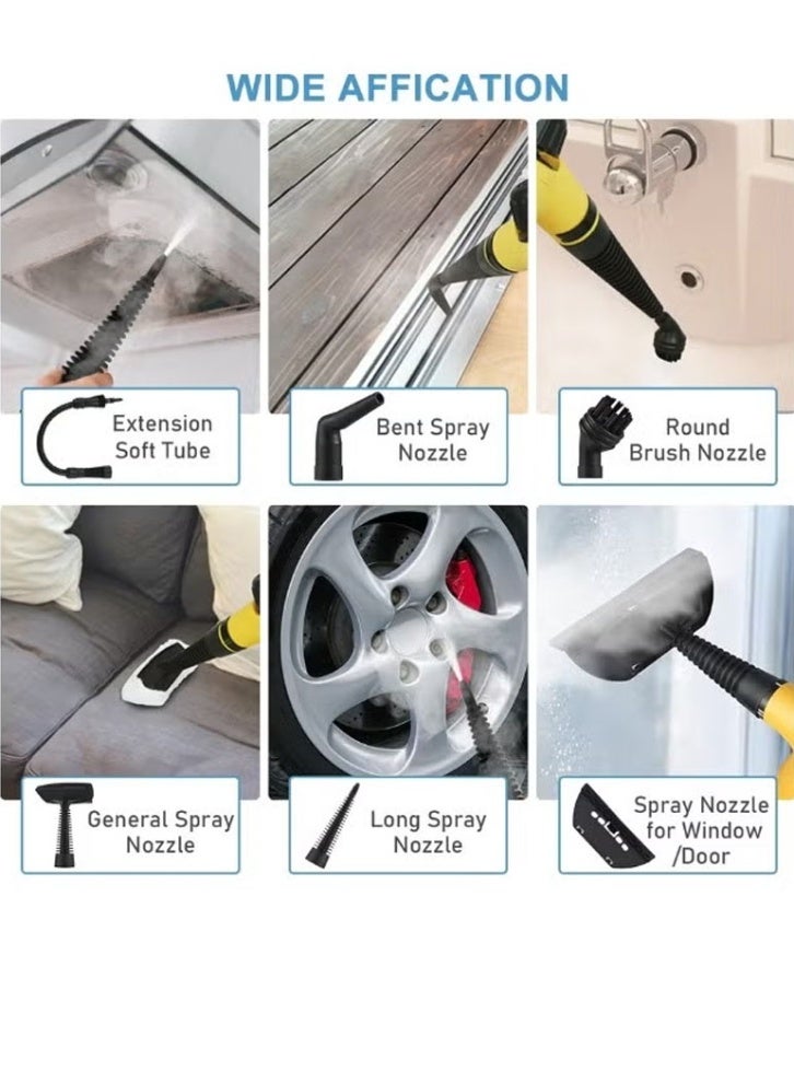 Denx 1200W Multi-functional High-Temperature Handheld Steam Cleaner with 9 Accessories Suitable for Kitchen Sofa and Bathroom Window - Image 5