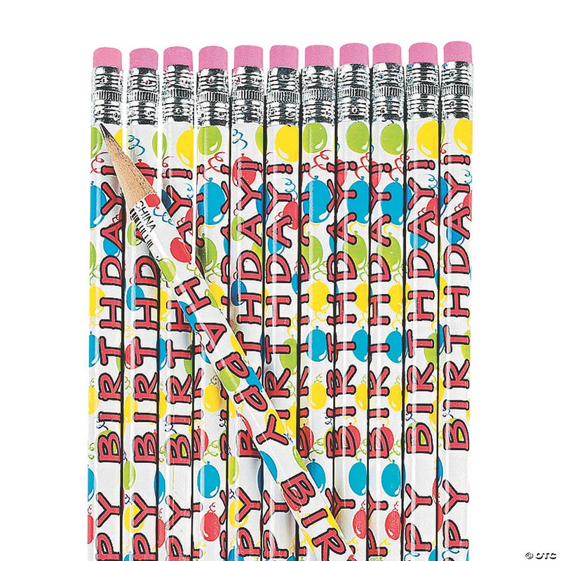 Fun Express Happy Birthday Pencils Set of 24 Birthday Party Supplies and Teacher Classroom Rewards - Image 2