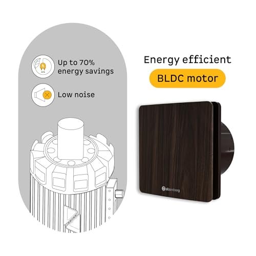 atomberg Studio Exhaust Fan 150mm (6 Inches) | BLDC Motor | 6.8W| Low Noise | 2000 RPM| Ideal for Bathroom,Kitchen | Easy to Clean | Installation-Round Cut (153mm) | 2 Years Warranty | Dark Wood - Image 3