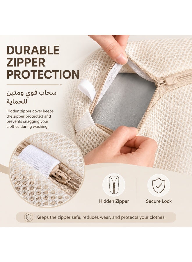 Abaya Hijab Laundry Wash Bag Set, 4 Pcs Mesh Zipper Protective Bags for Delicates, Bras and Prayer Clothes - Image 5