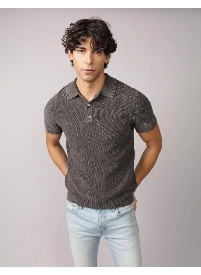 American Eagle AE Washed Sweater Polo Shirt