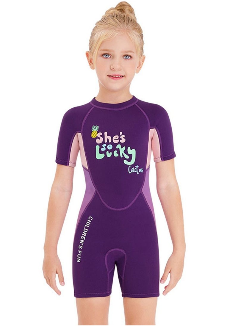 DIVE & SAIL Sunscreen Quick drying Swimwear One Piece Swimsuit for Girls Purple  - Image 1