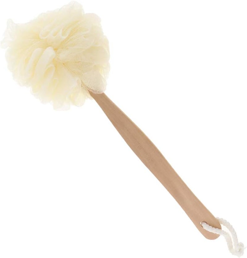 klarako14.2 inch Long Handled Exfoliating Bath & Shower Body Brush, Mesh Back Scrubber on a Stick w/String for Hook for Men Womenklarako2 Pack - Image 3