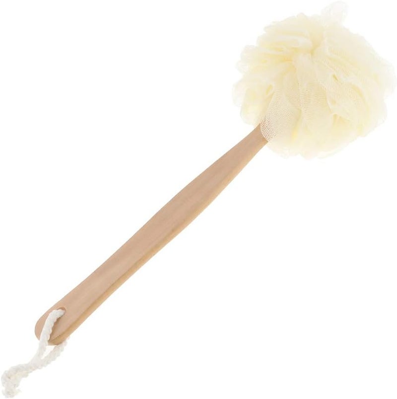 klarako14.2 inch Long Handled Exfoliating Bath & Shower Body Brush, Mesh Back Scrubber on a Stick w/String for Hook for Men Womenklarako2 Pack - Image 1