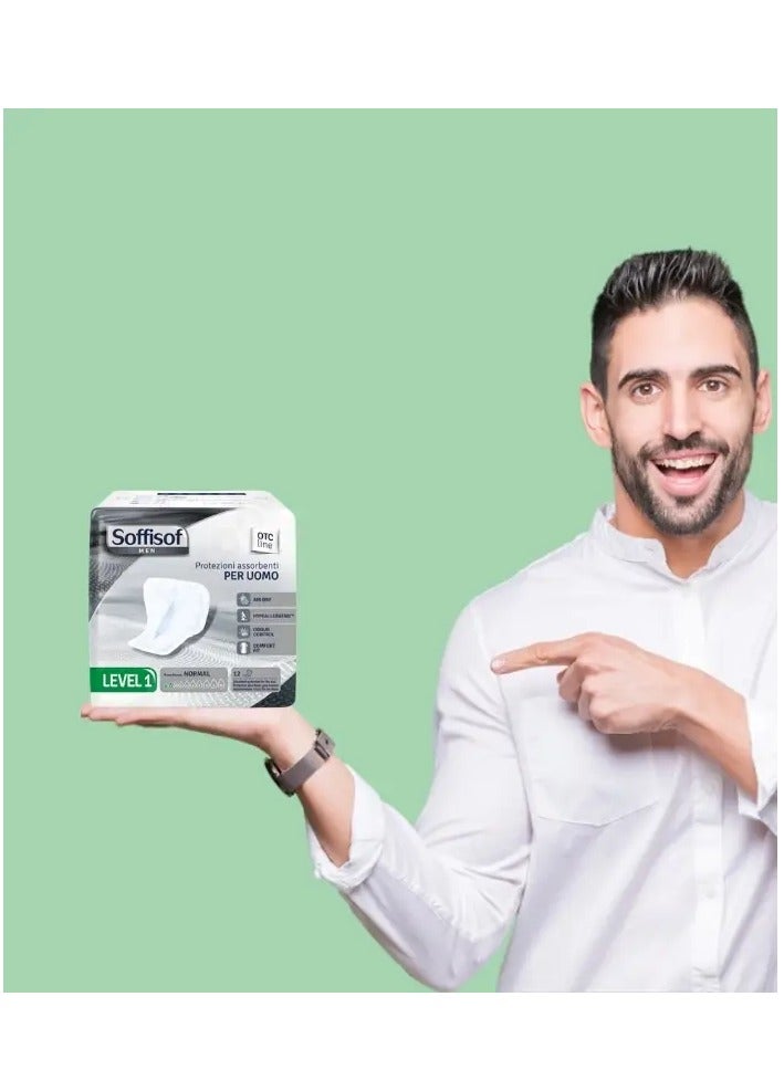 SOFFISOF Absorbent pads for men for incontinence, 12 pieces, Level 1  - Image 4