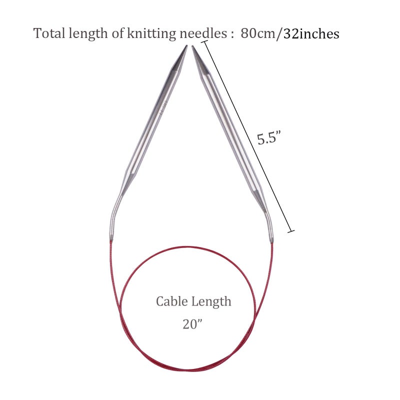 BsHooker Circular Knitting Needles 32inches/80cm,Size US 11(8mm) Stainless Steel Round Knitting Needles for Handmade Knitting DIY - Image 3