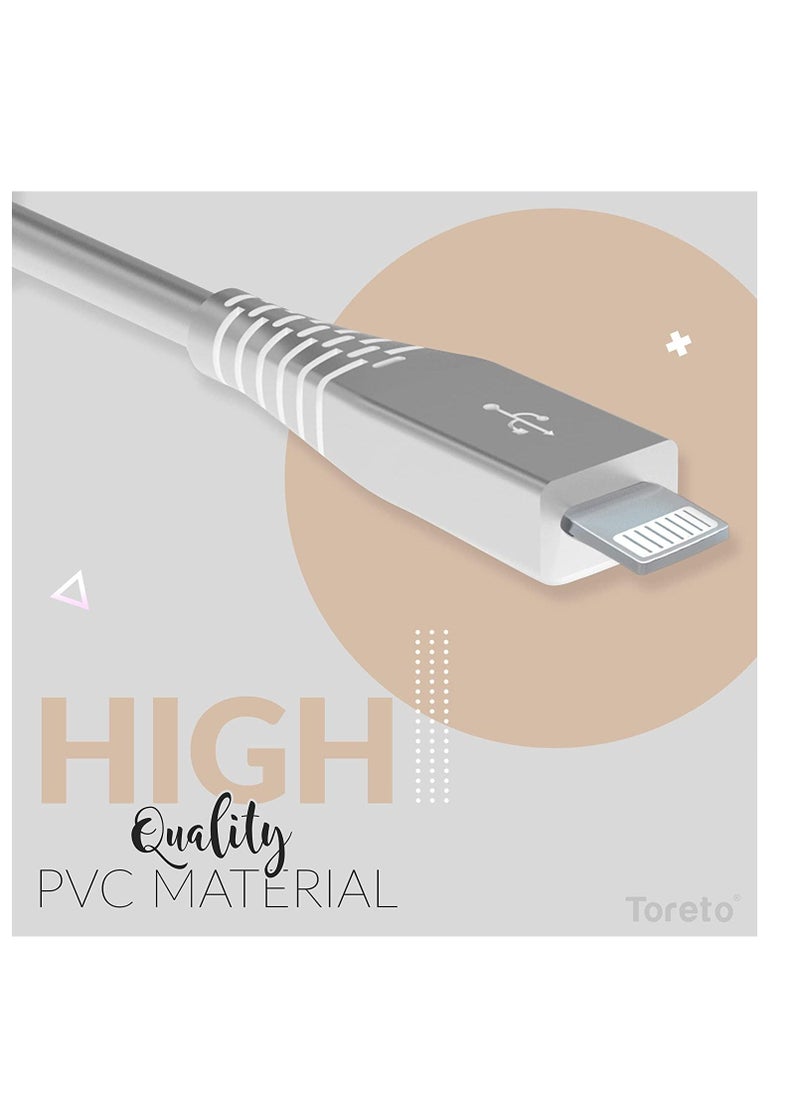Toreto TOR-878 TOR-Cord Combo Lightning Charging Cable, (White)  - Image 5
