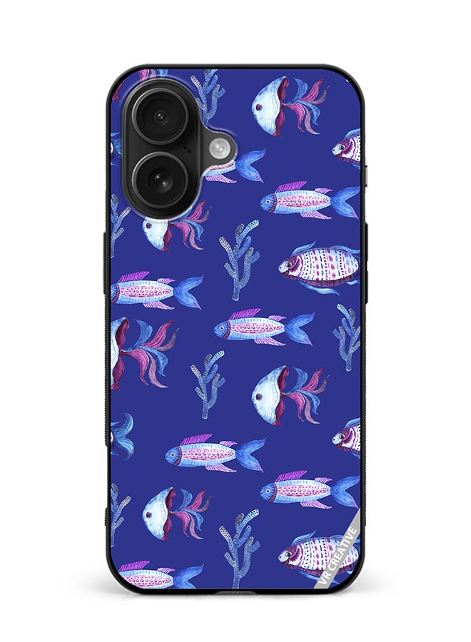 VR CREATIVE Protective Case Cover For Apple iPhone 16 Plus Fish And Octopus Design Multicolour