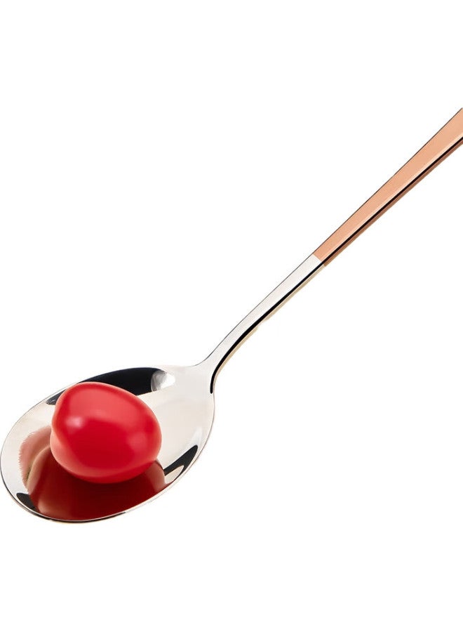 JD.com Jingzao 304 Stainless Steel Soup Spoons, Korean-Style Colorful Household Spoons, Dessert Spoons, Long-Handled Mixing Spoons, Set Of 3 - Image 2