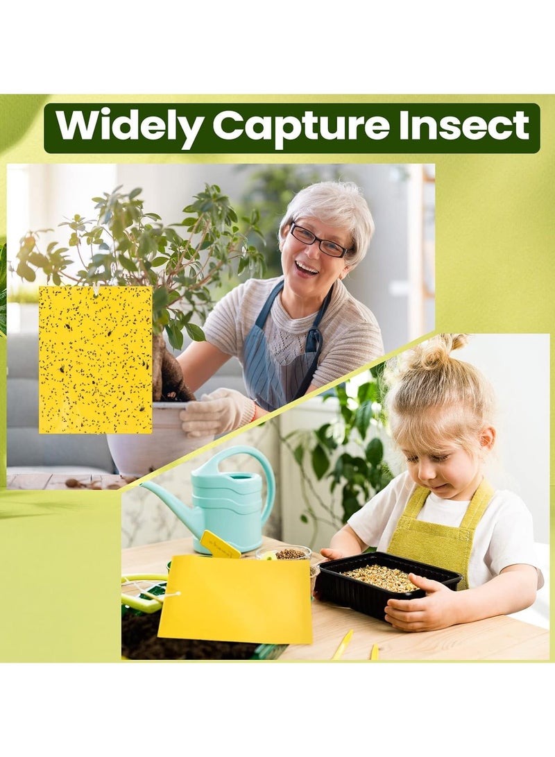 Generic 50-Pack Fruit Fly Trap, Yellow Sticky Gnat Traps Killer for Indoor/Outdoor Flying Plant Insect Like Fungus Gnats, Whiteflies, Aphids, Leaf Miners - 20x15cm, Twist Ties Included  - Image 3