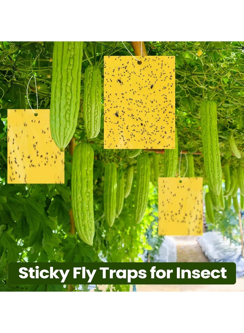 Generic 50-Pack Fruit Fly Trap, Yellow Sticky Gnat Traps Killer for Indoor/Outdoor Flying Plant Insect Like Fungus Gnats, Whiteflies, Aphids, Leaf Miners - 20x15cm, Twist Ties Included  - Image 5