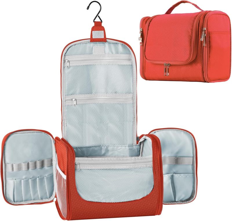 Hanging Toiletry Organizer: Large/X-Large Water-resistant Nylon, Multiple Pockets Compartments - Lightweight Durable, Smooth Double Zipper for Family Personal Travel, Camping, RV Use - Image 1
