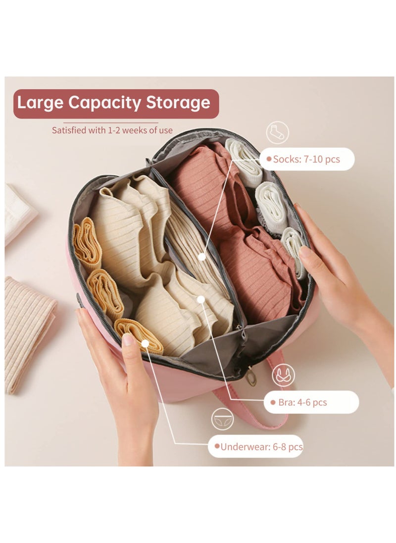 Excefore Travel Underwear Organizer Bag, Upgrade Bra Underwear Bra Storage Bag With Liner, Travel Large Packing Cube Storage Bag, Portable Lingerie Pouch Organizer for Bra Underwear Socks Underpants, Grey  - Image 4