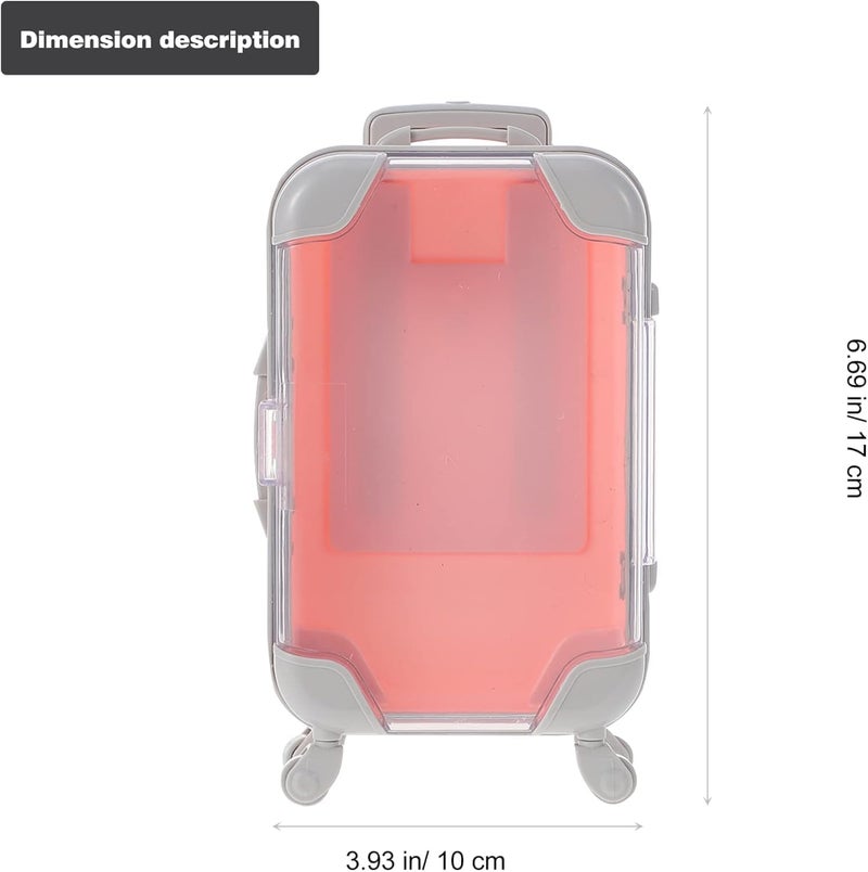 RexezGuardz RexezGuardz Plastic Mini Eyelash Luggage CasePink Mini Trolley Suitcase Candy Box for Lashes and Candy Doll Travel SetEyelash Storage Box Holder Organizer for Women Girls for Travel  - Image 2