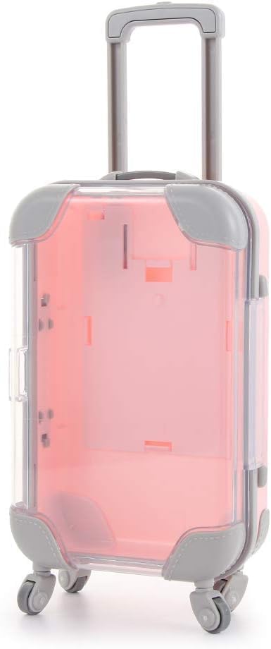 RexezGuardz RexezGuardz Plastic Mini Eyelash Luggage CasePink Mini Trolley Suitcase Candy Box for Lashes and Candy Doll Travel SetEyelash Storage Box Holder Organizer for Women Girls for Travel  - Image 1