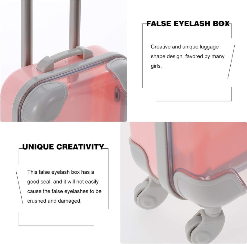 RexezGuardz RexezGuardz Plastic Mini Eyelash Luggage CasePink Mini Trolley Suitcase Candy Box for Lashes and Candy Doll Travel SetEyelash Storage Box Holder Organizer for Women Girls for Travel  - Image 5
