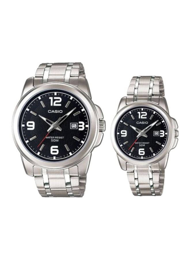 CASIO Unisex Enticer Analog Watch Set MTP/LTP-1314D-1AV - Image 1