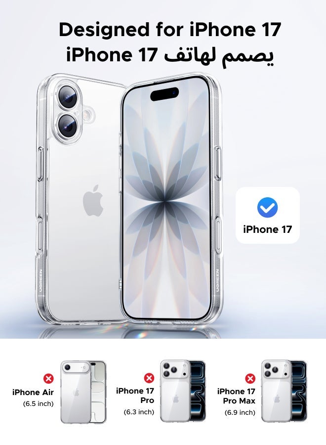 Ugreen iPhone 17 Case Full-coverage Phone Case Military-Grade Drop Protection iPhone 17 Cover Delay Yellowing Wear-resistant Anti Scratch And Fingerprint 17 Phone Case Ultra Slim Extra Raised Edge clear - Image 2