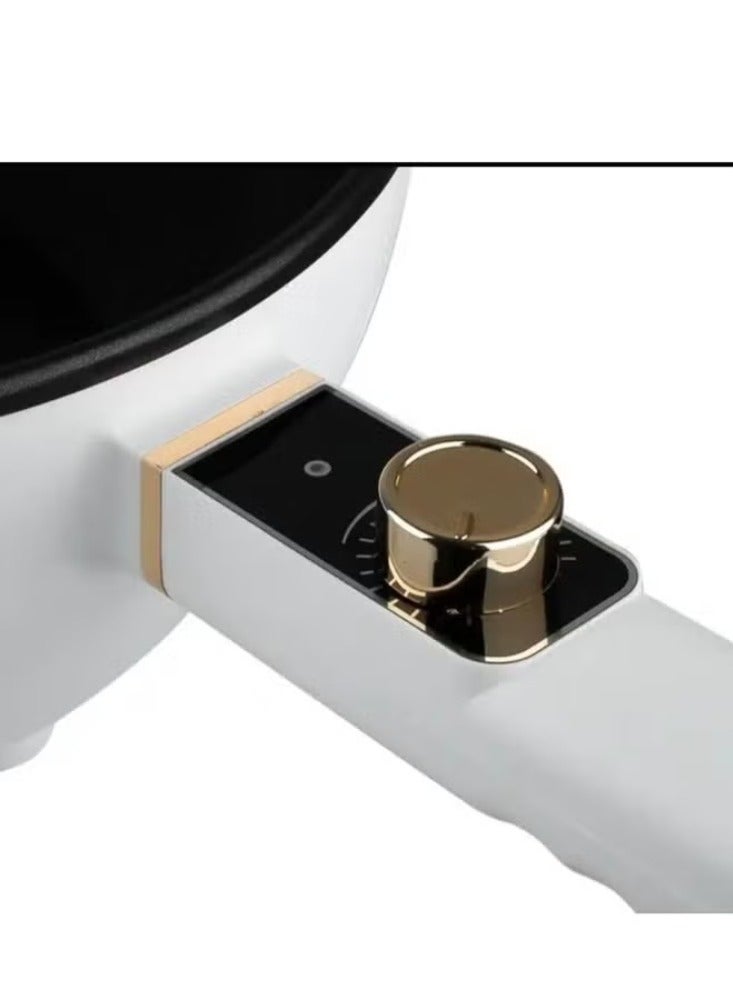 Dreamzon Electric Hot Pot, 1.5 Portable Non stick Pan for Sauté, Multifunction ElectricSkillet for Stir Fry, Roast, Roman Cooper with Dual Power Control for Dorm, Electric Saucepan, White - Image 2