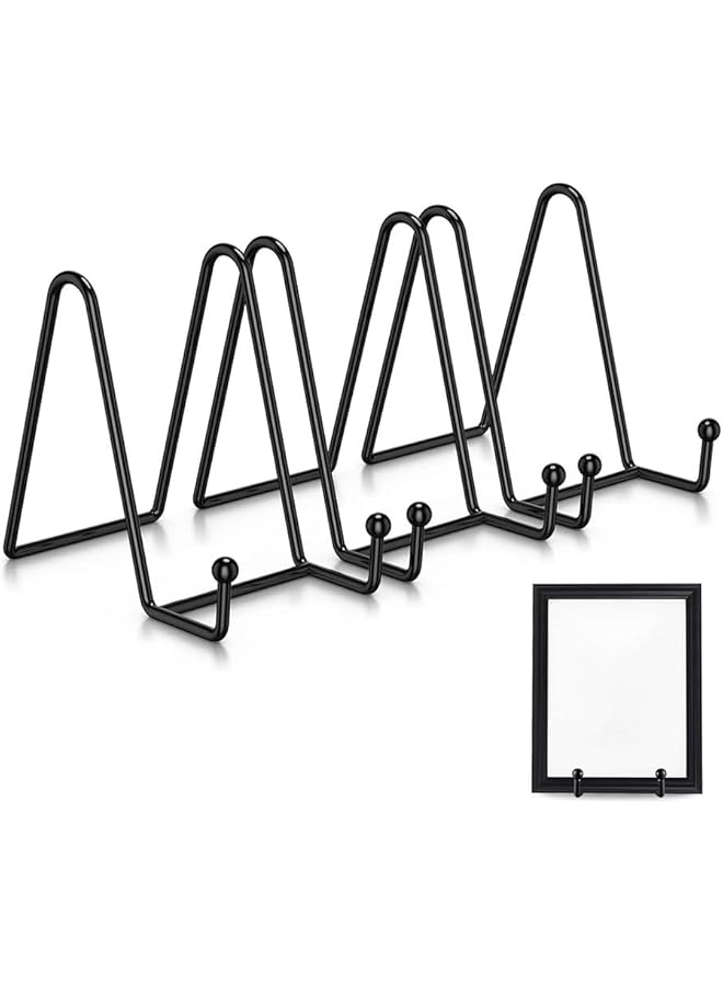 erorex Plate Stands For Display Plate Holder Display Stands 11Cm Holder Stand Metal Frame Stand For Picture Book Photo Easel Creation Collectibles 4 Pack Black - Image 1