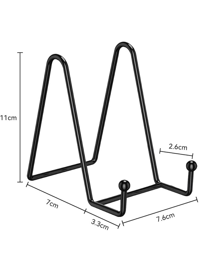 erorex Plate Stands For Display Plate Holder Display Stands 11Cm Holder Stand Metal Frame Stand For Picture Book Photo Easel Creation Collectibles 4 Pack Black - Image 2