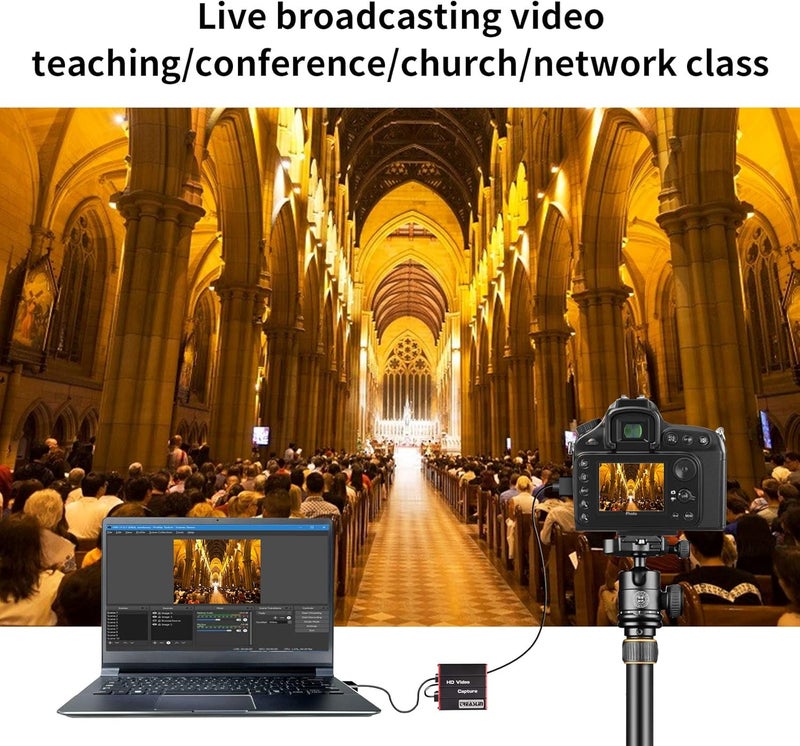 TreasLin HD Capture Card,1080P@60fps Video Game USB Capture Card Live Streaming for PS4 Switch Wii U DSLR Xbox on OBS,XSplit,Twitch,YouTube Support Windows,Mac,Zero Latency HD Loopout - Image 5