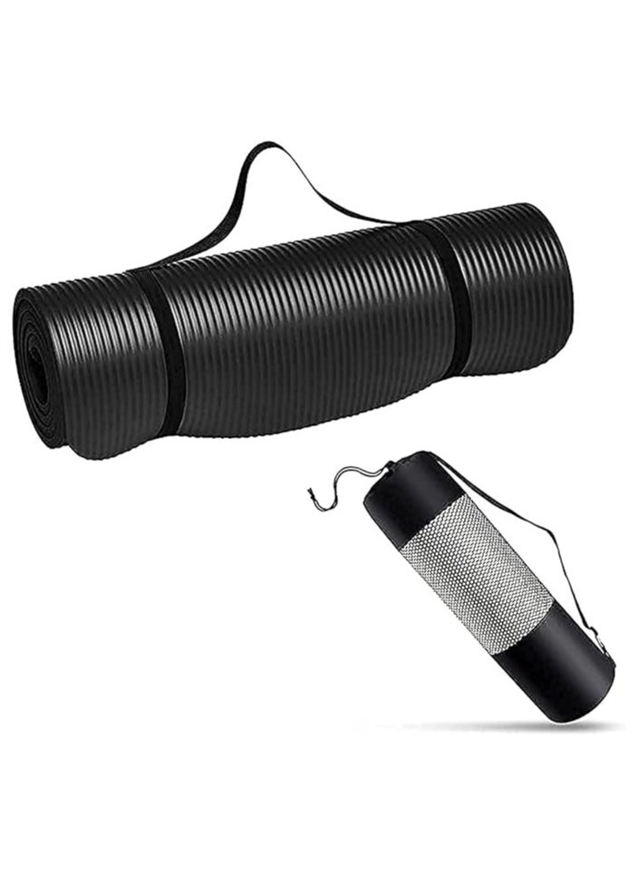 QSHOP Ultimate Premium Non-Slip 10mm Yoga Mat with Attachment Pouch Perfect for High Intensity Interval Training, Pilates, Yoga and Many Other Home Workouts from QShop®️  - Image 1