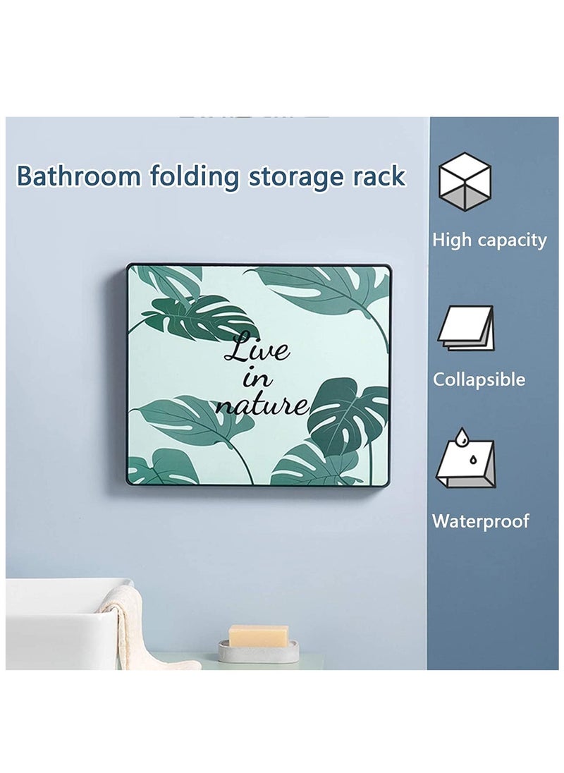 Generic Bathroom Folding Mural Storage Cabinet, Waterproof Storge Shelf Hidden, Wall-mounted Large Capacity Moisture-Proof, for Bathroom, Bedroom, Cloakroom and Kitchen  - Image 3
