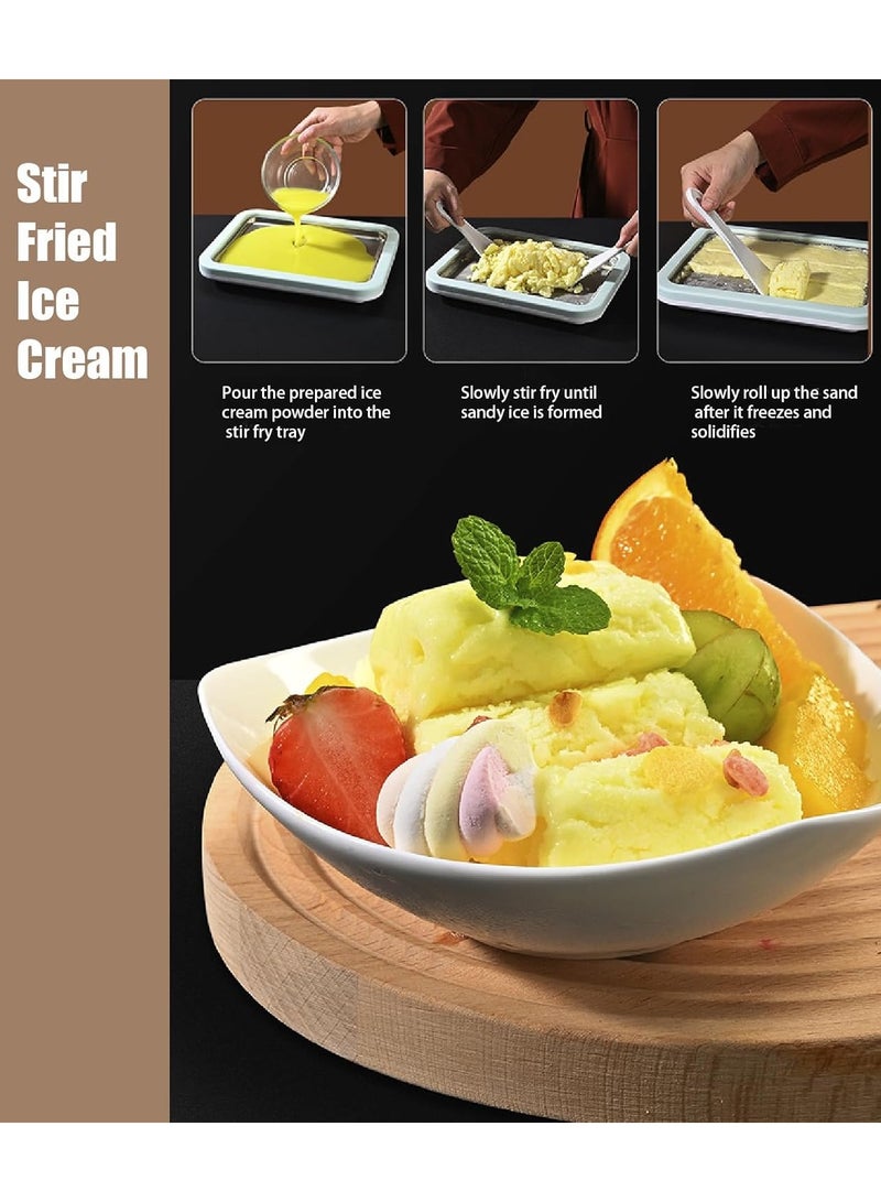 Automatic Ice Cream Maker Machine for Home - Make Frozen Yogurt, Sorbet & Gelato, Stainless Steel Bowl & 2 Spatulas, Perfect for Family Parties & Healthy Treats， homemade frozen yogurt - Image 4