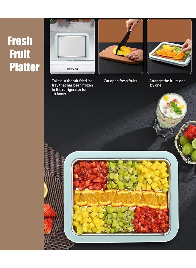 Automatic Ice Cream Maker Machine for Home - Make Frozen Yogurt, Sorbet & Gelato, Stainless Steel Bowl & 2 Spatulas, Perfect for Family Parties & Healthy Treats， homemade frozen yogurt - Image 5