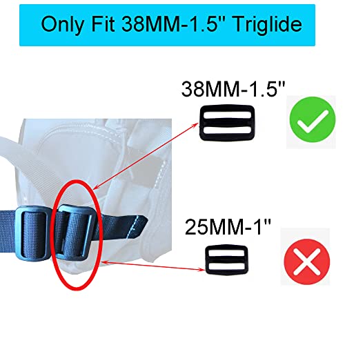 YYST One Backpack Waist Belt Backpack Waist Strap Universal Fit with Buckle - Black - Image 2