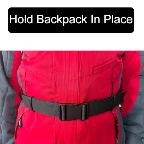 YYST One Backpack Waist Belt Backpack Waist Strap Universal Fit with Buckle - Black - Image 4