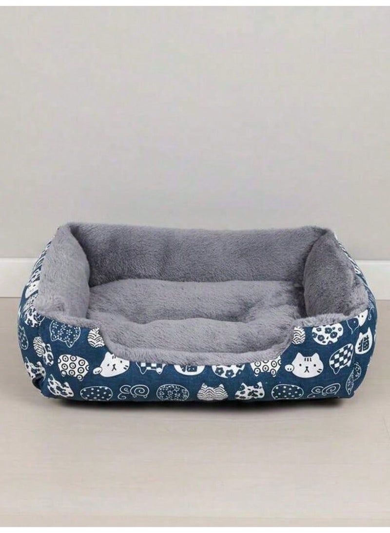 سرير حيوانات أليفة كبير جدًا ناعم للكلاب والقطط 80×60 سم – راحة مثالية 🐾🛏️ - Image 1