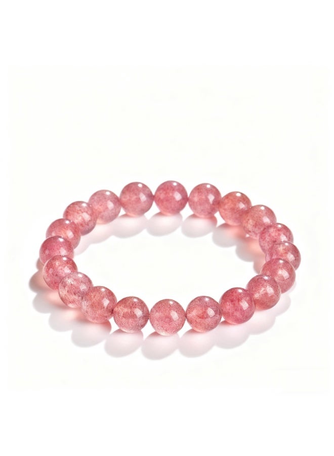 تشوميل سوار ممتد من خرز كوارتز الفراولة الطبيعي - يجذب الحب والطاقة الإيجابية - Image 1