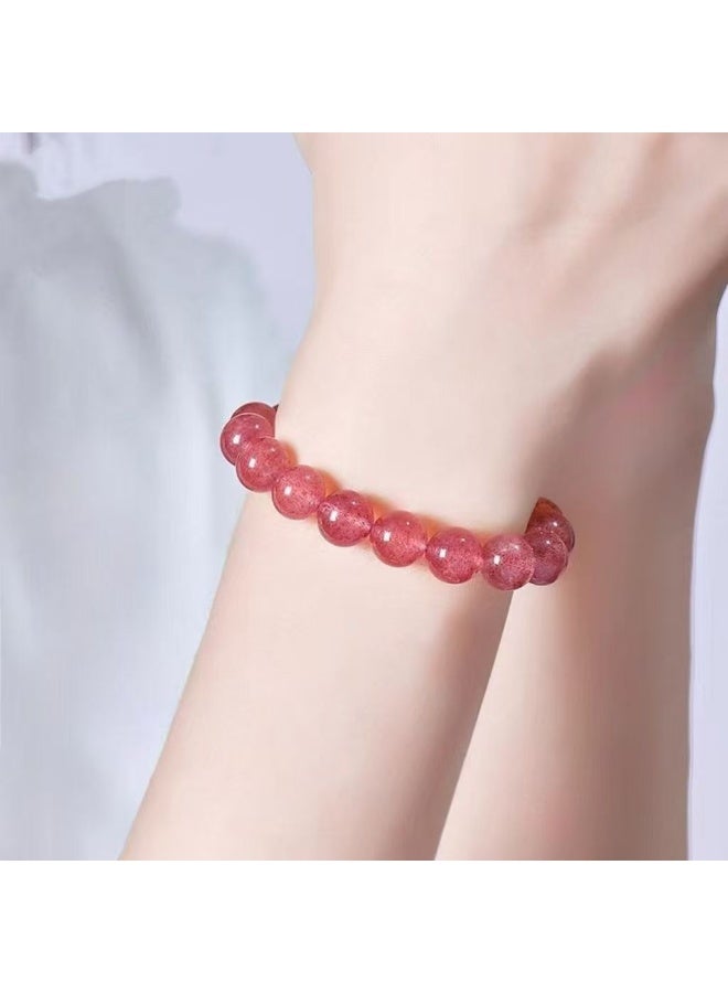 تشوميل سوار ممتد من خرز كوارتز الفراولة الطبيعي - يجذب الحب والطاقة الإيجابية - Image 4