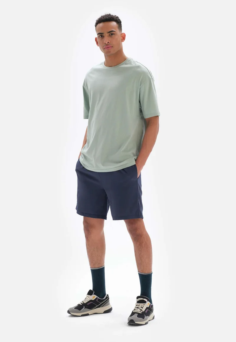 Regular/Classic Fit T-shirt & Trousers Pajama Sets Crew Neck Cotton Blend Sleepwear