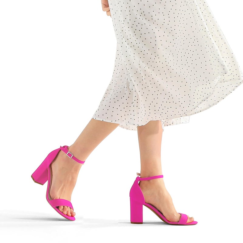 COASIS Women's Chunky Block Heels Open Toe Ankle Strap 3.5 Inch Heeled Sandals - Image 5