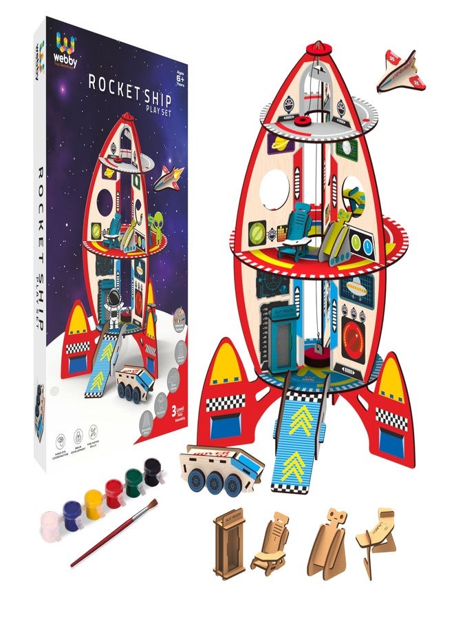 Webby DIY Rocket Playset Doll House | Spaceship Play House for Boys and Girls - Image 2